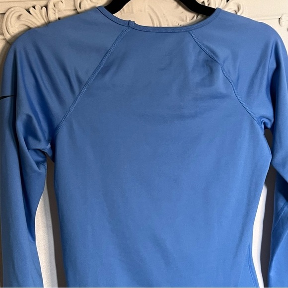Nike Pro fleece lined long sleeve shirt blue size Small - Picture 3 of 12